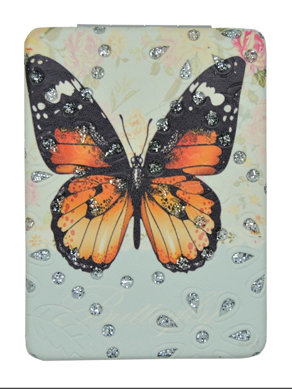 Rectangular Butterfly-Patterned Compact Mirror (1 mirror) - Picture 7 of 7
